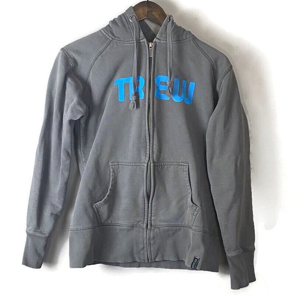 TREW GEAR Womens Gray Zip Hoodie Long Sleeve Sweatshirt Size M Hard Working Ski - Picture 1 of 10